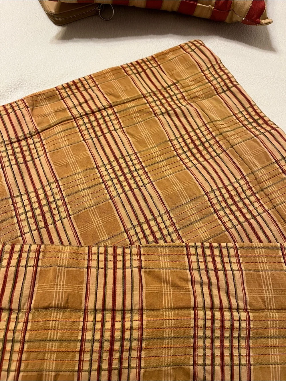 Waverly vintage Red and Tan Decorative Palm tree Pillow and 2 Shams